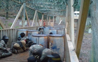 Taking cover on the bridge